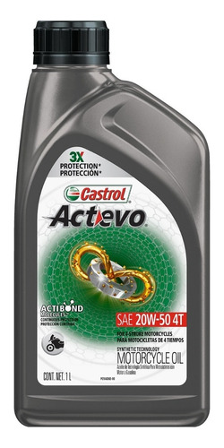 Aceite 20w50 4 Tiempos Moto Actevo Castrol 1l 