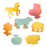 30 Cartulina Lisa Colores Formas Figura Flor Animal Granja