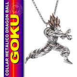 Collar De Goku Super Saiyajin Dragon Ball Kame Hame Ha Metal Color Plateado
