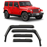 4 Deflectores De Ventanilla Para Jeep Wrangler Jk 2007-2018