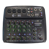 Mesa P/estudios Usb Bt Mixer Custom Sound 6 Canais Cmx 6c Bk