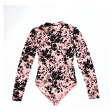 Blusa Tipo Body Transparente Floral Para Mujer