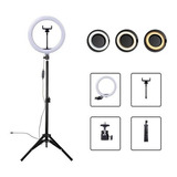 Ring Light Led Iluminador 10p 26cm + Tripé 210cm C/nfe