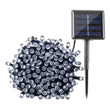 Luces Navidad Exterior Solares Guirnalda Led 90 Led 10mts Luces Blsnco Frio