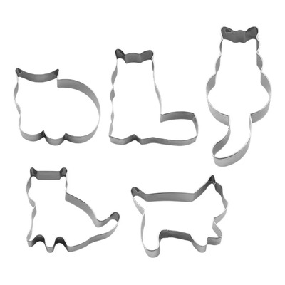 Juego De 5 Moldes Para Galletas Con Forma De Gato, Dibujos A