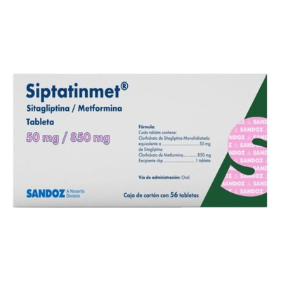 Siptatinmet Tableta 50 Mg\u002F850 Mg, 56 Tabletas | Envío gratis