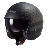 Casco Jet Ls2 Of599 Spitfire Black Flag Negro Mate