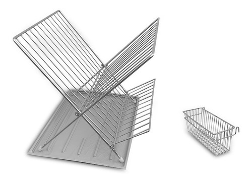 Secaplatos De Mesada Plegable Con Bandeja Y Cubiertero