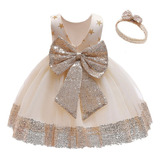 Baby Girl Party Dress Sequin Bow .