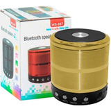 Mini Caixa De Som Bluetooth Portátil Speaker Ws-887 - Ouro