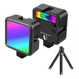 Mini Lampara Para Celular Led Rgb Recargable Con Tripode N69