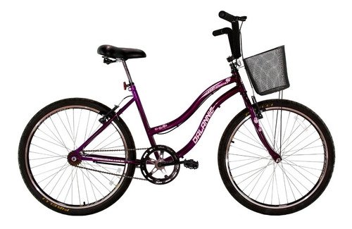 Bicicleta Aro 26 Feminina Beach Confort Sem Marcha Violeta