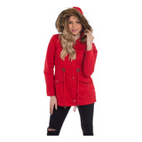 Parka Mujer Campera Invierno Capucha Dama Chaqueta Piel