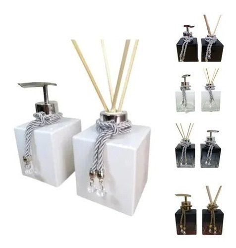 Kit Aromatizador Sabonete Líquido Lavabo Cubo Luxo