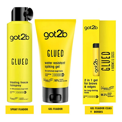 Got2b Glued Gel + Fijador + Gel Cejas Alta Fijacion 3pzs | Envío gratis