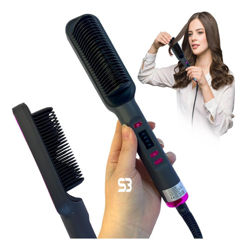 Escova Alisadora Modeladora De Cabelo Eletrica Bivolt Barata