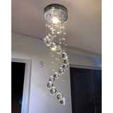 Lustre De Cristal Pendente Espiral Luminaria Cabeceira/sala