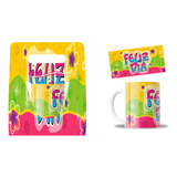 Kit Taza Y Caja, Feliz Dia, Flores, 11oz, Para Regalo