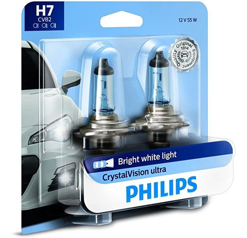 Philips H7 Crystalvision Ultra Upgraded Bright White Headlig