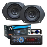 Kit Auto Falante 5x7 Polegadas 140w Full Range+ Rádio Mp3 Bt