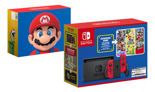 Nintendo Switch Mario Choose One Bundle Color Rojo