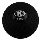 Balón Medicinal Peso 7kg Texturizado Gym Terapia Crossfit Color Negro