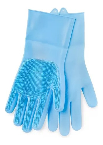 Guantes X2 Silicona Esponja Lavaplatos Mascota  Resistente