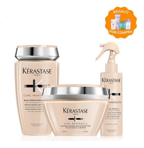 Kit Kerastase Curl Manifesto: Bain + Masque + Spray + Regalo