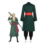 Disfraz Cosplay Onepiece Roronoa Zoro Halloween Hombre Verde