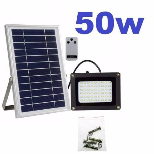 Reflector Led Genérica Solar 50w Con Luz Blanco Frío Y Carcasa Negro 110v/220v