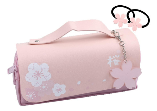 Jellyea Kawaii Cherry Blossom Pencil Bag Pink Sweet Pencil