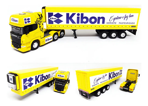 Miniatura Caminhão Scania + Baú Contêiner Climatizado | Parcelamento sem juros