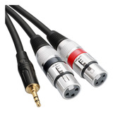 Tisino Cable De Microfono Estereo Xlr Doble A 0.138 In, 2 Xl