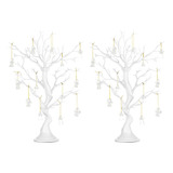 Nuptio Rboles Artificiales Decorativos: 2 Rboles De Ramas Bl