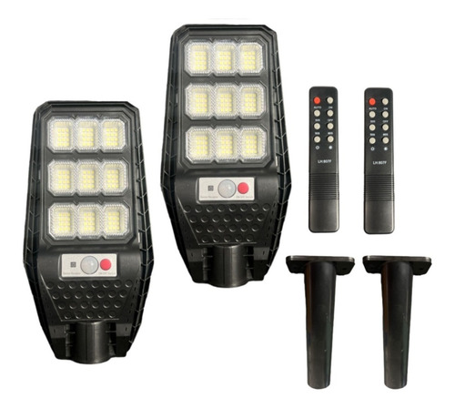 Pack X2 Foco Led Solar 100w Focos Exterior Con Sensor Solar