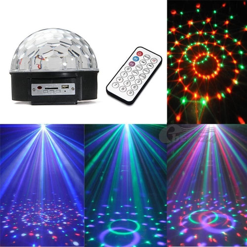 Bola Led Luz Audioritmica Efectos Media Esfera Parlante Usb