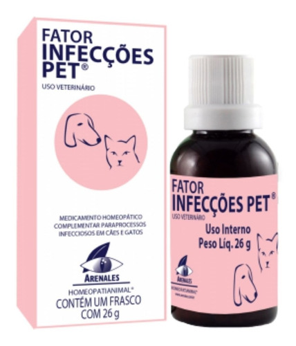 Medicamento Homeopático - Fator Infecções Pet - Arenales 26g