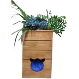 Vaso De Planta Casinha Cama Gato Pet Cat Dog Almofada Azul