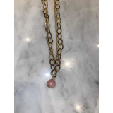 Collar Con Cuarzo Rosa