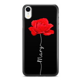 Capinha De Celular Flor Rosa Vermelha E Nome No Cabo Nomes