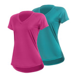 Kit 2 Blusas Fitness Dry Fit Poliéster Blusinha Feminina