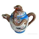 Tetera Porcelana Satsuma Antigua Dragon Vintage