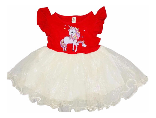 Vestido Importado Unicornio Doble Tul Para Niñas