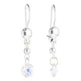 Arete Swarovski Circular Disco Pendientes Plata 925 Mujer