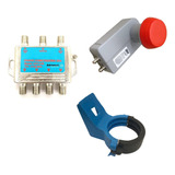 Kit Lnb Duplo Faixa Larga + Chave 3x4  + Suporte Lnb