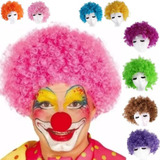 Peluca Payaso Afro Rulos Cotillon Fiesta Disfraz Lefemme