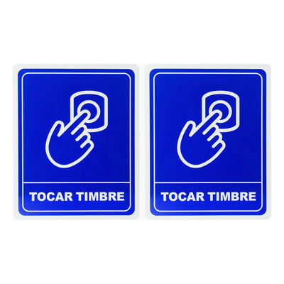 2 Letreros Toque Timbre Señalamientos 20x25 Cm