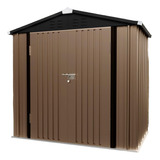 Cobertizo Almacen Exterior 6x4ft Galvanizado Marron Udpatio