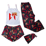 Conjunto Pijama Short Pantalón Corridos Tumbados Natael