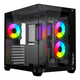 Gabinete Atx Ocelot Gaming A-cube 1 - 3 Ventiladores Incluid Color Negro